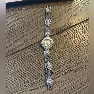 Vintage Pierre Jacquard Elegant Silver Women's Watch with Intricate Design